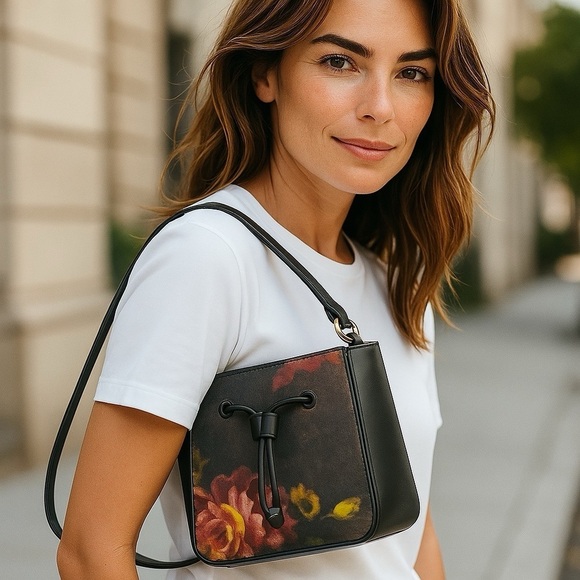 Vintage Philip Lim 3.1 Mini Shoulder Bag Floral Leather/Denim Pastel 8.5 x 7 x 4 - Picture 11 of 12